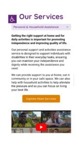 Home page website design in Darwin - Warrijki ACCESS Care Support Services NT