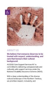 Home page website design in Darwin - Warrijki ACCESS Care Support Services NT