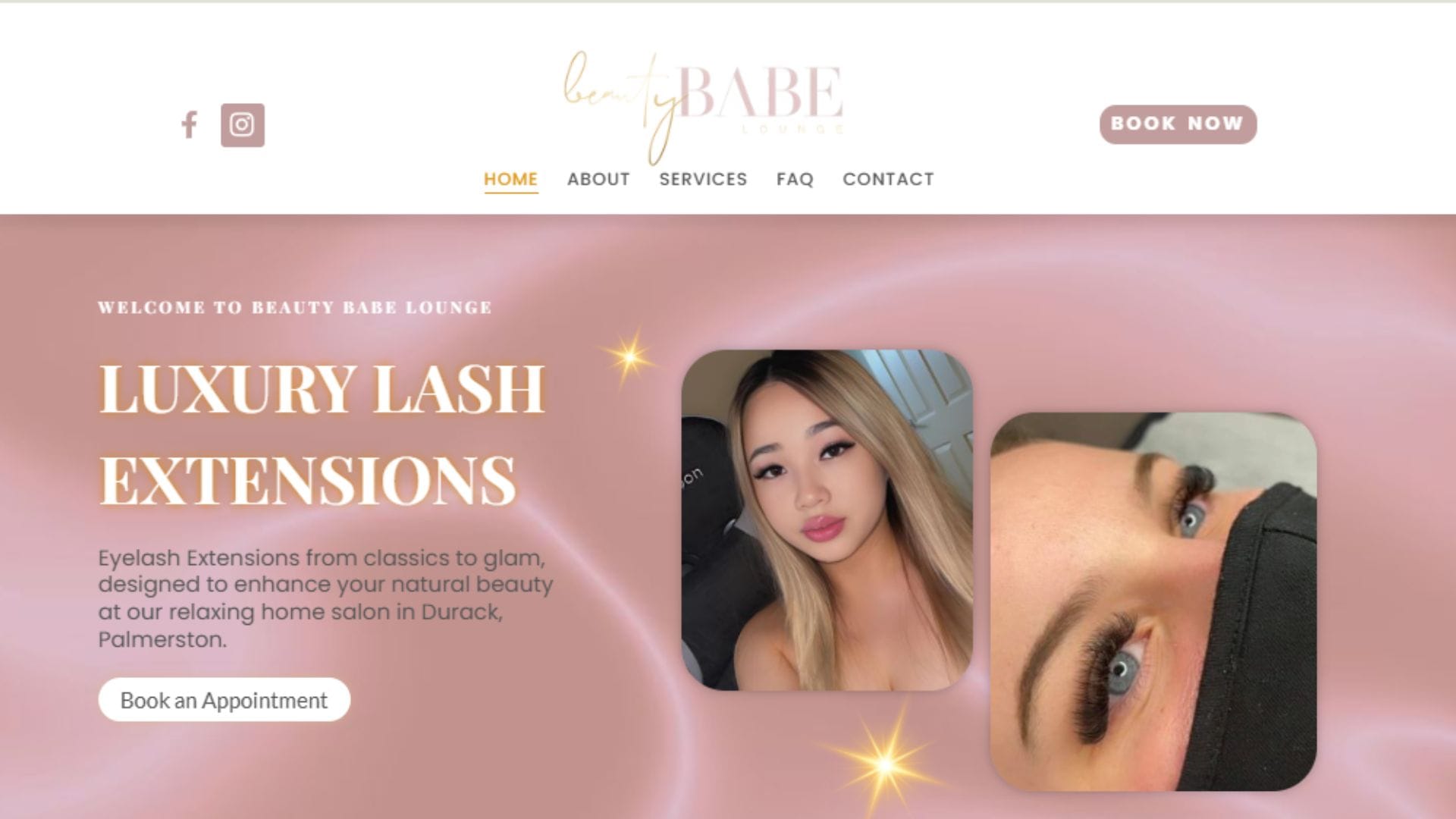 Beauty Babe Lounge Darwin Home Page Website design