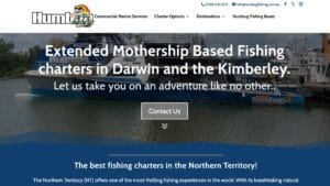 Homepage Website refresh for Humbug Fishing Charters NT
