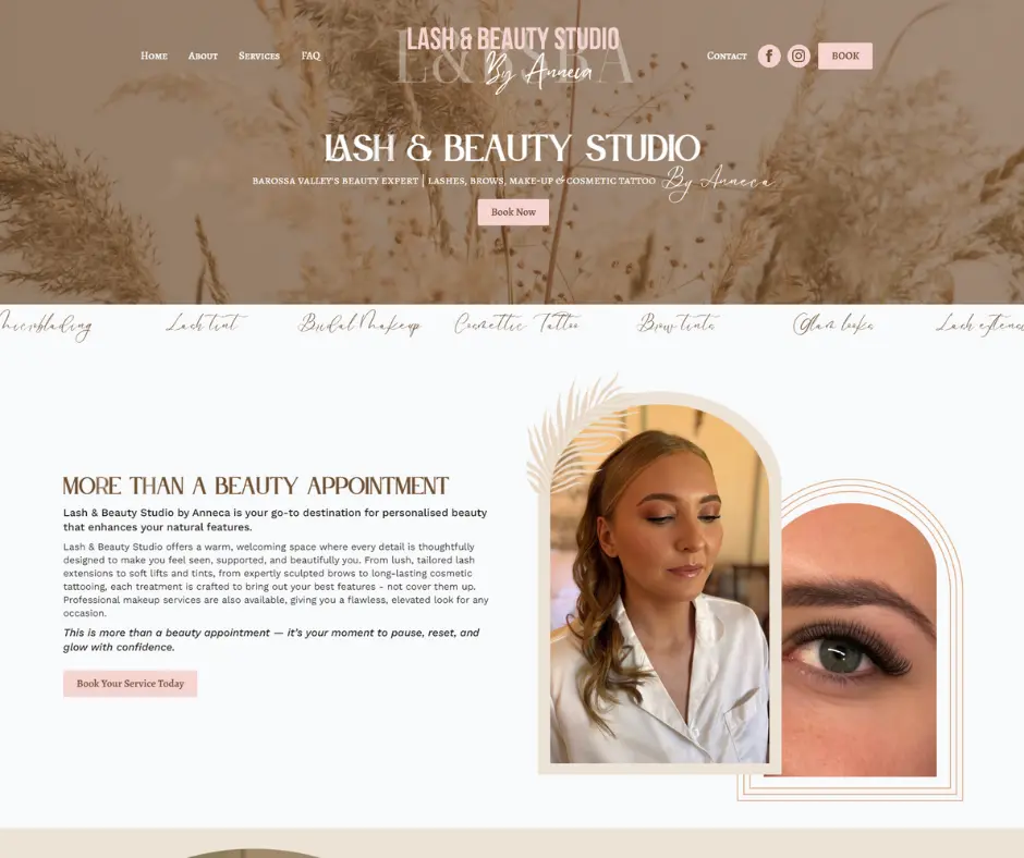 Website Design - Lash & Beauty Studio by Anneca